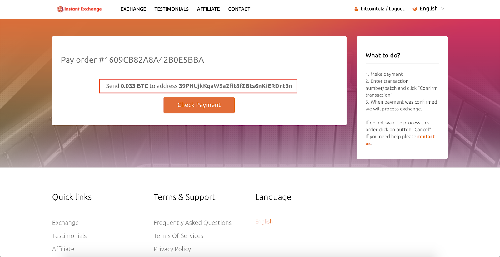 Step 5: Copy wallet address